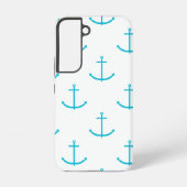 ターコイズブルーのアンカーパターン SAMSUNG GALAXYケース (裏面)