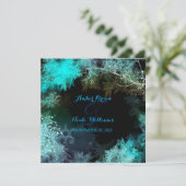 ターコイズブルーのイブニングフォレストウェディング 招待状 (スタンド正面)