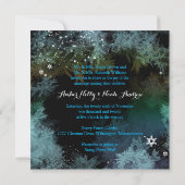ターコイズブルーのイブニングフォレストウェディング 招待状 (裏面)