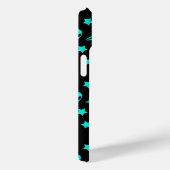 ターコイズブルーのエイリアンパターン 星と月 Case-Mate iPhoneケース (裏面 / 右)