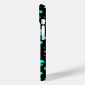 ターコイズブルーのエイリアンパターン 星と月 Case-Mate iPhoneケース (裏面 / 左)