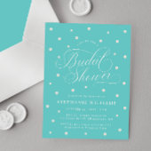 ターコイズブルーのエレガントなプリンセスシャワー 招待状