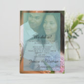 ターコイズブルーのオンブルオーバーレイ写真 受付のみ 招待状 (スタンド正面)