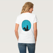 ターコイズブルーのカウボーイシルエット Tシャツ (裏面フル)