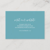 ターコイズブルーのカスタマイズ結婚インサートカード エンクロージャーカード (正面)