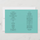 ターコイズブルーのカトリック折り式結婚式プログラムテンプレート 招待状 (裏面)