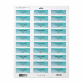 ターコイズブルーのグリッター モダンなグラデーション 返信住所ラベル ラベル (フルシート)