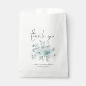 ターコイズブルーのシー・ミスト・フローラル・エンゲージメント・サンクス フェイバーバッグ (正面)