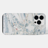 ターコイズブルーのジオード模様  iPhoneケース (裏面横)