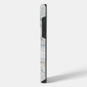 ターコイズブルーのジオード模様  iPhoneケース (左側面)