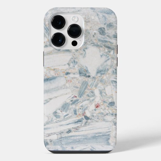 ターコイズブルーのジオード模様  iPhoneケース (裏面)