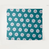 ターコイズブルーのステップアンドリピート背景 バナーに貴社のロゴを タペストリー (正面(横))