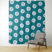 ターコイズブルーのステップアンドリピート背景 バナーに貴社のロゴを タペストリー (インサイチュ)