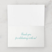 ターコイズブルーのスパークルグリッターの名札 プレイスカード (内部開封)