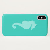 ターコイズブルーのタツノオトシゴ 2 Case-Mate iPhoneケース (裏面(横))