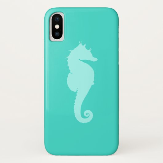 ターコイズブルーのタツノオトシゴ 2 Case-Mate iPhoneケース (裏面)
