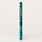 ターコイズブルーのダンマスクとメタリックアクセント Case-Mate iPhoneケース (裏面/左)