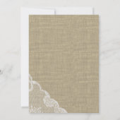 ターコイズブルーのデイジーとホワイトレースのブライダルシャワー 招待状 (裏面)