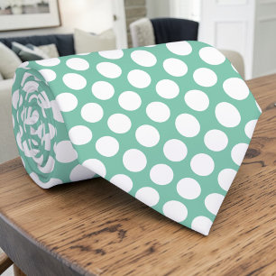 ターコイズブルーのドット柄カスタムネクタイ ネクタイ