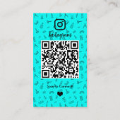 ターコイズブルーのネイルサロンInstagram QR 名刺 (裏面)
