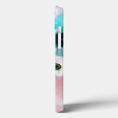 ターコイズブルーのバラ,白いアネモネの花のイニシャル Case-Mate iPhoneケース (裏面 / 左)