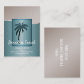ターコイズブルーのパームツリーの名刺 名刺 (正面/裏面)