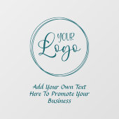 ターコイズブルーのビジネスロゴ プロモーションテキスト ウィンドウサイン (シート)