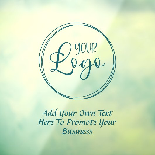 ターコイズブルーのビジネスロゴ プロモーションテキスト ウィンドウサイン (シート3)