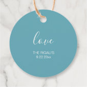 ターコイズブルーのビーチウェディングフェルトタグ フェイバータグ (裏面)