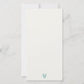 ターコイズブルーのビーチサンドロック ウォータカラー ウェディング サンキューカード (裏面)