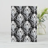 ターコイズブルーのペコの羽根を使ったウェディング招待状 招待状 (スタンド正面)