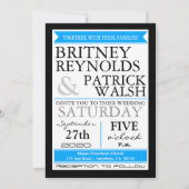 ターコイズブルーのペコの羽根を使ったウェディング招待状 招待状 (裏面)