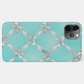 ターコイズブルーのホワイトボウズ Case-Mate iPhoneケース (裏面(横))