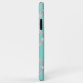 ターコイズブルーのホワイトボウズ Case-Mate iPhoneケース (裏面/右)