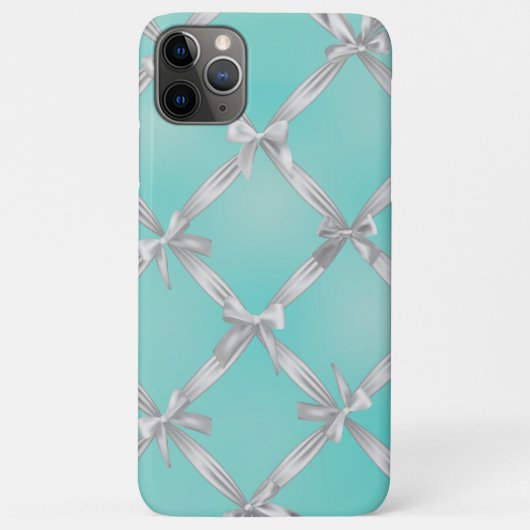 ターコイズブルーのホワイトボウズ Case-Mate iPhoneケース (裏面)