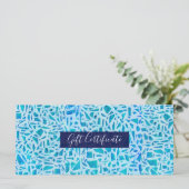 ターコイズブルーのモザイクガラス タイル ギフト券 (スタンド正面)