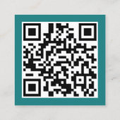 ターコイズブルーのモダングラフィックデザイナーQRコード スクエア名刺 (裏面)