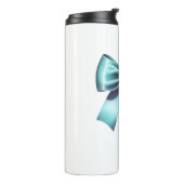 ターコイズブルーのリボン エレガントな ブライダルシャワー ウェディング タンブラー (回転左)