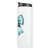 ターコイズブルーのリボン エレガントな ブライダルシャワー ウェディング タンブラー (回転右)