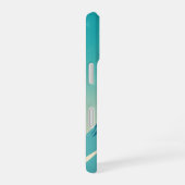 ターコイズブルーのレトロな山々 iPhone 16ケース (右側面)