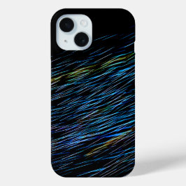 ターコイズブルーの光のペインティング 1 iPhone 15ケース