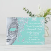 ターコイズブルーの冬のワンダーランド・マスカレードパーティー 招待状 (スタンド正面)