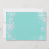 ターコイズブルーの冬のワンダーランド・マスカレードパーティー 招待状 (裏面)