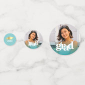 ターコイズブルーの卒業式　３　写真　大胆なタイポグラフィー コンフェッティ (裏面)