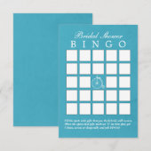 ターコイズブルーの古い自転車 ブライダルシャワービンゴカード (正面/裏面)
