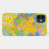 ターコイズブルーの可愛い黄色と赤の花 Case-Mate iPhoneケース (裏面(横))