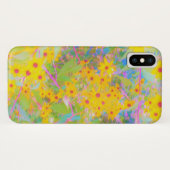 ターコイズブルーの可愛い黄色と赤の花 Case-Mate iPhoneケース (裏面(横))