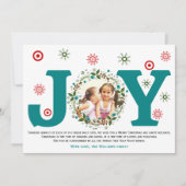 ターコイズブルーの喜び、クリスマスの花輪の写真 シーズンカード (正面)