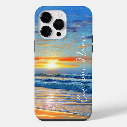 ターコイズブルーの夕日 iPhoneケース (裏面)