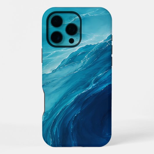 ターコイズブルーの大海の流れ iPhoneケース (裏面)